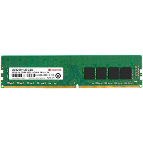 Transcend - JM3200HLE-32GK - Memory 32GB DDR4-3200 ECC Unbuffered 288-Pin