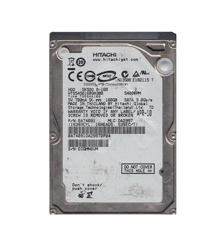Hitachi - 0A74091 - HDD 160GB 5400RPM SATA 3Gb/s 2.5"