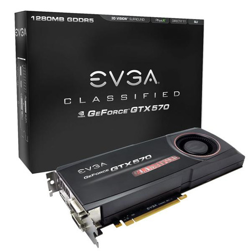 EVGA GeForce GTX 570 Classified 1280MB GDDR5 Graphics Card for PCI Express 2.0 x16 - SLI Support