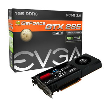 Evga GeForce GTX 285 1GB DDR3 Video Card for PCI Express 2.0 x16 - Dual DVI/HDTV-Out - 01G-P3-1180-R1 - Graphics Card