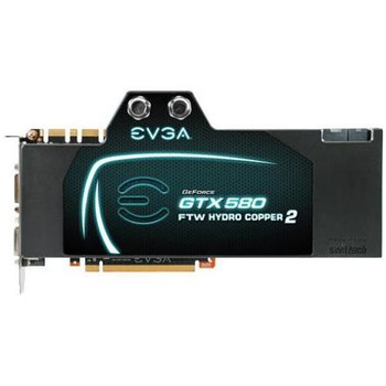 EVGA GeForce GTX 580 Hydro Copper 2 3GB Video Graphics Card compatible with SLI, SKU 03G-P3-1591-TX
