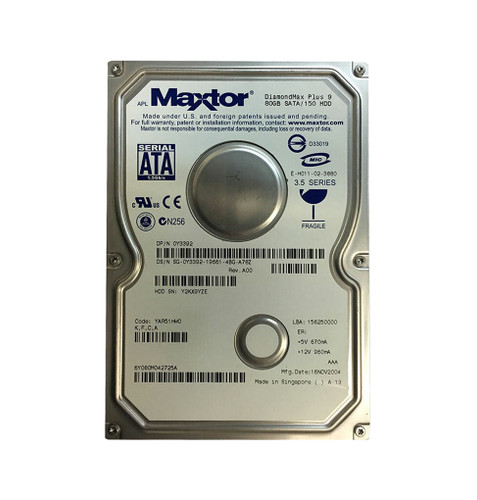Maxtor - 6Y080M0-42725A - HDD 80GB 7200RPM SATA 1.5Gb/s 3.5"