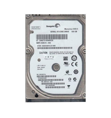 Seagate - 9HH134-020 - HDD 500GB 5400RPM SATA 3Gb/s 2.5"