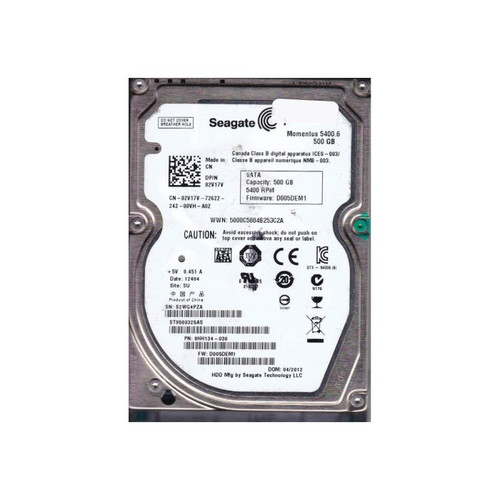 Seagate - 9HH134-036 - HDD 500GB 5400RPM SATA 3Gb/s 2.5"