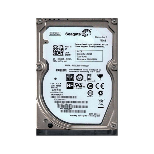 Seagate - 9RT14G-033 - HDD 750GB 7200RPM SATA 3Gb/s 2.5"