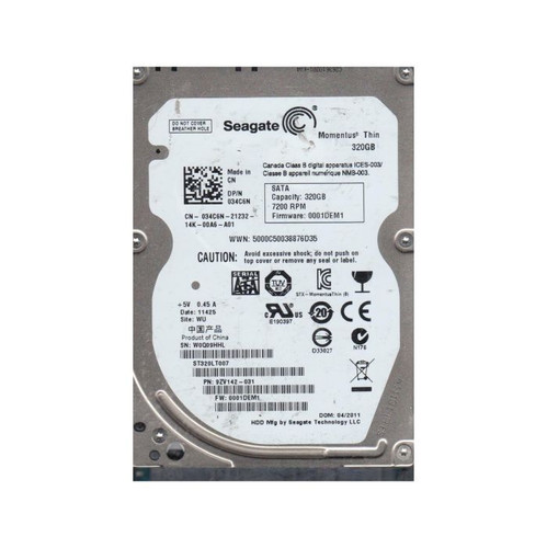 Seagate - 9ZV142-031 - HDD 320GB 7200RPM SATA 3Gb/s 2.5"