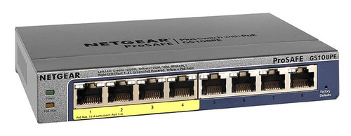 Netgear - GS108PE - Network Switch 8-Port Gigabit RJ-45 PoE Desktop