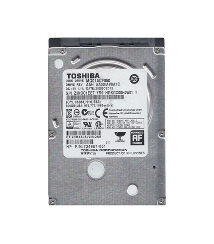 Toshiba - HDKCC00H2A01 - HDD 500GB 7200RPM SATA 6Gb/s 2.5"
