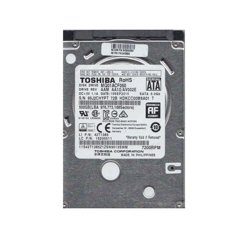 Toshiba - HDKCC00M6A01T - HDD 500GB 7200RPM SATA 6Gb/s 2.5"