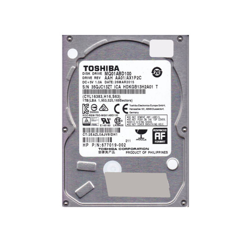 Toshiba - HDKGB13H2A01 - HDD 1TB 5400RPM SATA 3Gb/s 2.5"