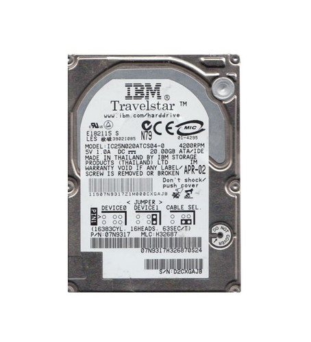 IBM Hard Drive - IC25N020ATCS04-0