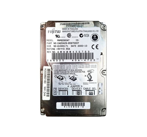 Fujitsu MHM2060AT 6GB 4200RPM 2.5 ATA-66 Hard Drive for Laptops