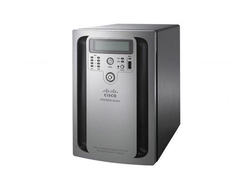Cisco NSS3000 4-Bay Gigabit Storage System Chassis, compatible with Cisco devices, ideal for data storage.
