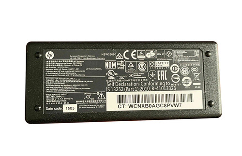 HP 65-Watt AC Adapter for G42 laptop - PPP009C - Power supply compatible with HP laptops - Black adapter with HP logo