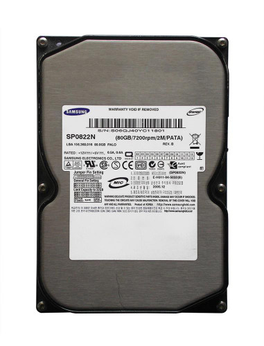 Samsung SP0822N 80GB 7200RPM ATA-133 3.5 Hard Drive for Data Storage in Desktop Computers