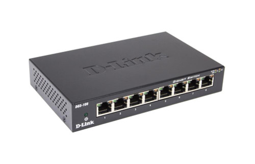 DGS-108 - D-LINK - D-Link 8-Ports 10/100/1000Mbps 10/100/1000Base-T Gigabit Unmanaged Desktop Switch