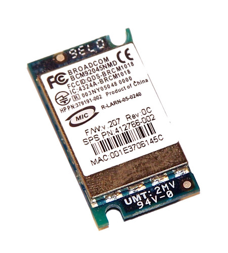 412766-002 - HP - Broadcom Mini PCI WiFi Bluetooth 802.11a/b/g Wireless LAN Network Interface Card