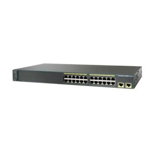 WS-C2960-24TT-L-N - Cisco Catalyst 2960 24-Ports 10/100 Ethernet Switch with 2x 10/100/1000-TX Uplinks Ports