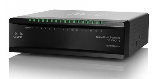 Cisco - SF100D-16-NA - Network Switch 16-Port 10/100 Desktop