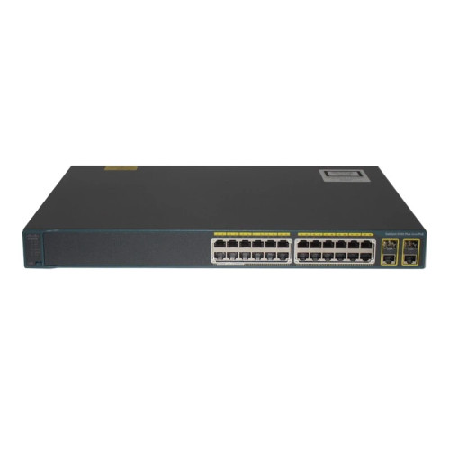 WS-C2960+24PC-S - Cisco - Catalyst 2960 Plus 24-Ports 10/100Base-TX PoE Manageable Layer2 Rack-mountable Switch with 2x Shared SFP Slots