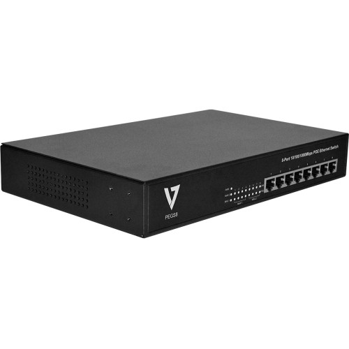 PEGS8-1NC - V7 8-Ports Gigabit 10/100/1000 Base-T 8 Network Twisted Pair 2 Layer Supported Rack-mountable PoE Switch