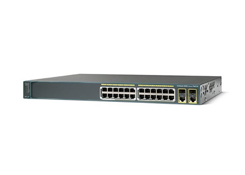 Cisco Catalyst 2960 Plus 24 Port PoE Switch WS-C2960+24PC-L-RF Lan Base - Compatible with T/Sfp servers