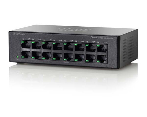 Cisco - SF100D-16P-EU - Network Switch 16-Port 10/100 PoE Desktop