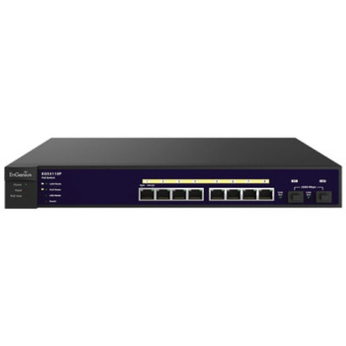 EGS5110P - EnGenius Tech - EnGenius 8-Ports Gigabit PoE+ Smart Switch w/2 SFP