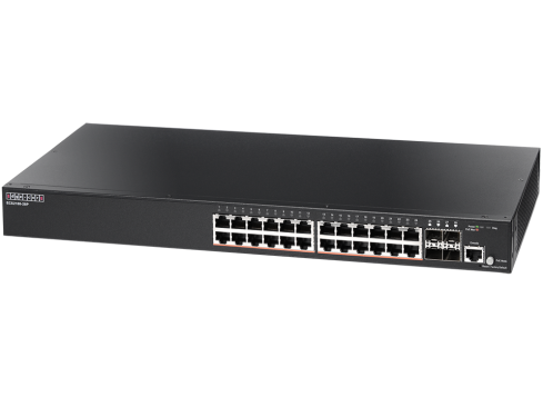 ECS2100-28P - Edge Memory - Edge Core 24 x RJ-45 Ports PoE 10/100/1000Base-T + 4 x SFP+ Ports Layer3 Managed Gigabit Ethernet Web Smart Network Switch