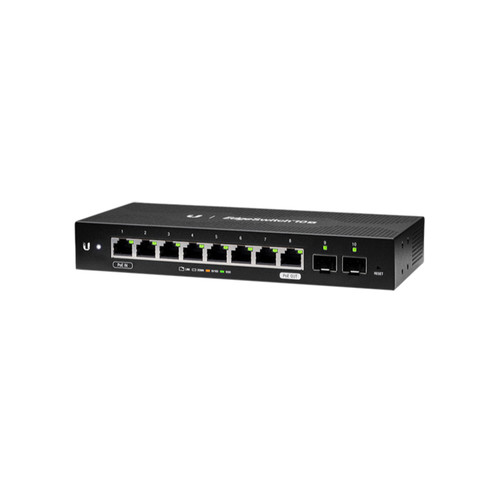 ES-10X - Ubiquiti - EdgeSwitch 8 x Ports PoE 1000Base-T + 2 x Port SFP Layer 2 Managed Gigabit Ethernet Network Switch