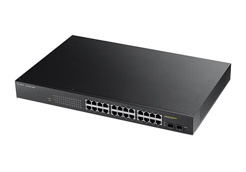 GS1900-24HP - Zyxel - 24 x Ports PoE+ 1000Base-T + 2 x Ports SFP Layer 2 Managed Gigabit Ethernet Network Switch