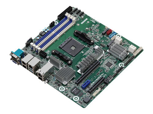 X570D4U-2L2T/BCM - Asrock Rack micro ATX Socket AM4 AMD X570 Chipset USB 3.2 Gen 1, USB 3.2 Gen 2 2 x 10 Gigabit LAN, 2 x Gigabit LAN onboard graphics (CPU required) Motherboard