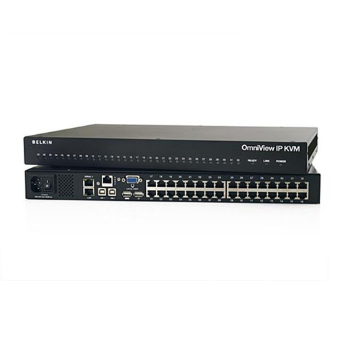 F1DP232G - Belkin OmniView 32-Ports IP 5232K KVM Switch 32 x 1, x 2 32 x RJ-45 Keyboard/Mouse/Video Rack-mountable