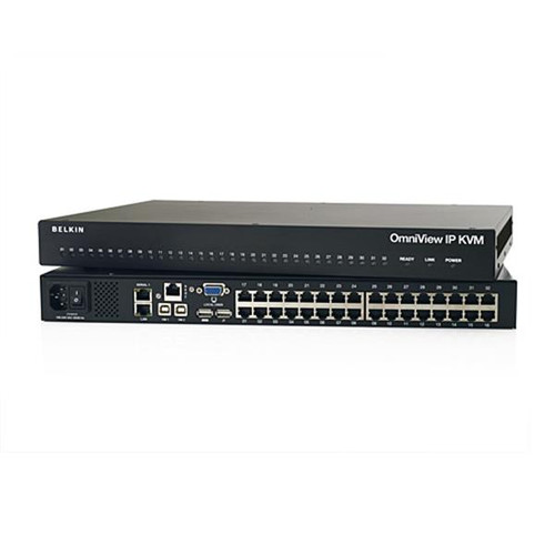 F1DP232G - Belkin - OmniView 32-Ports IP 5232K KVM Switch 32 x 1, x 2 32 x RJ-45 Keyboard/Mouse/Video Rack-mountable