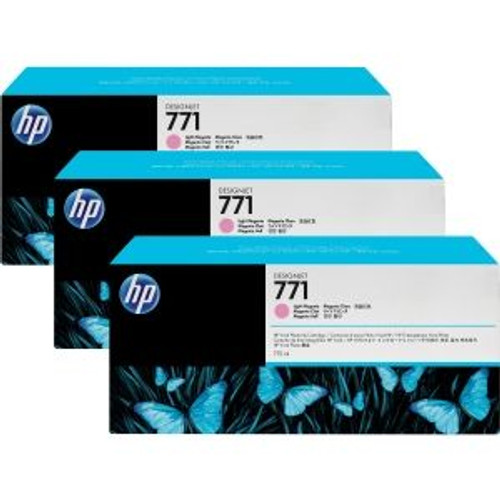 HP 771 Light Magenta Ink Cartridge 3-Pack for Inkjet Printers - OEM - Compatible with CR254A - Inkjet Printer Supplies