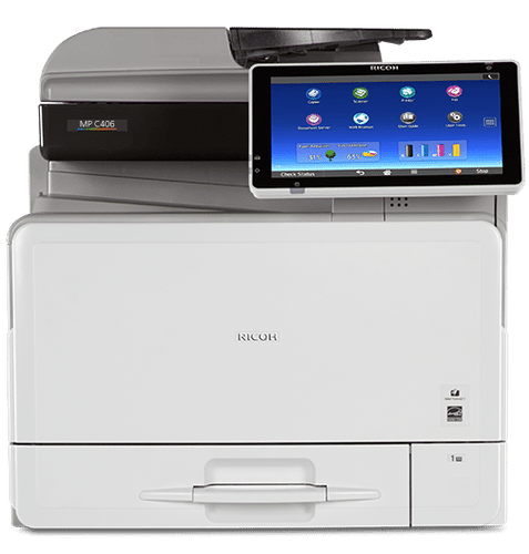 Ricoh Aficio Color Laser MFP MP-C406 multifunction printer for office use.