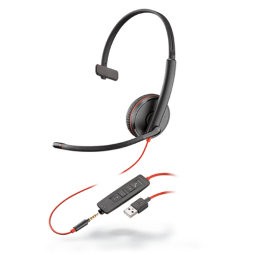 Plantronics Blackwire 3215 Monaural Corded USB-A Headset for Business Use