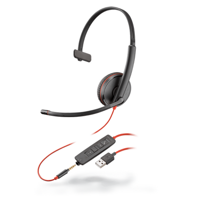 Plantronics - 209746-101-DIS - Headset Monaural Corded USB-A
