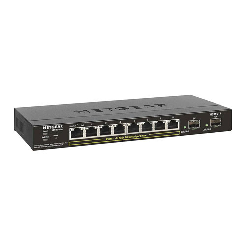 Netgear - GS310TP-100NAS - Network Switch 8-Port RJ45 PoE+ 2-Port SFP