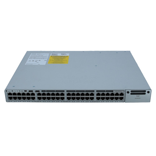 Cisco C9200L-48P 48-Port + 4-Port SFP Layer 3 Switch, compatible with DNA, mounted in a server rack - C9200-48P-A+DNA