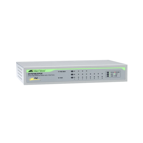 Allied Telesis - AT-FS708LE/POE-10 - Network Switch 8-Port PoE Unmanaged