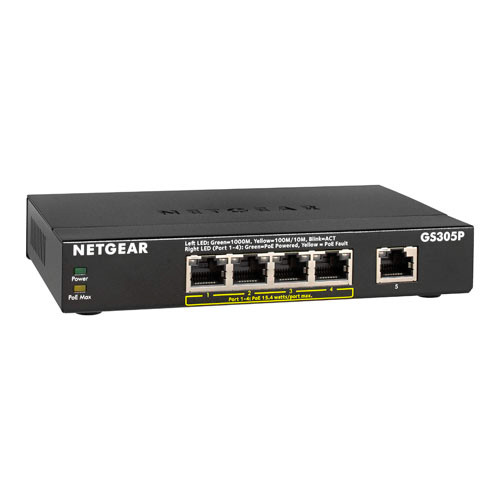 Netgear - GS305P-200NAS - Switch 5-Port Gigabit 4x PoE+ Desktop