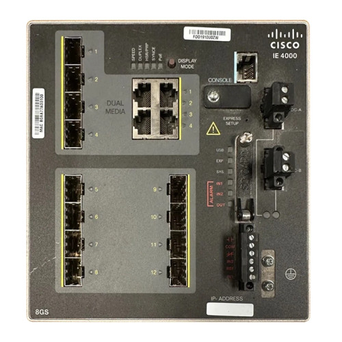 Cisco - IE4000-8GS4G-E - Network Switch 8-Port SFP 4 Combo Uplink