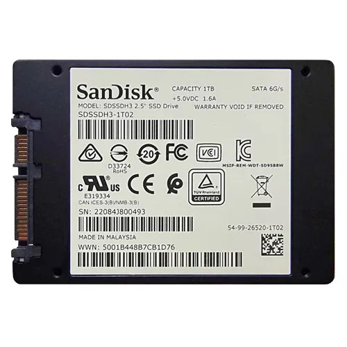 SanDisk 1TB SATA Solid State Drive 2.5 SDSSDH3-1T02-G25 - Compatible with servers