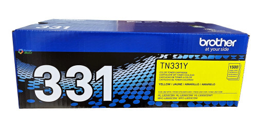 Brother TN331Y Yellow Toner Cartridge for Laser Printers, high-yield, compatible with HL-L2350DW and MFC-L2710DN models.