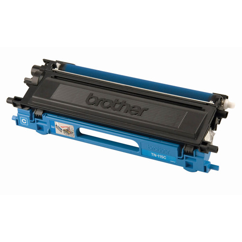 Brother TN-115C Cyan Toner Cartridge for printers, high yield, suitable for office use, vibrant color output.