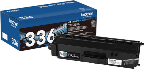 Brother TN336BK Black High-Yield Toner cartridge, compatible with Brother laser printers, designed for high-volume printing.