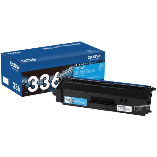 Brother TN-336C Cyan High Yield Toner for Brother laser printers, vibrant cyan color, compatible with select models