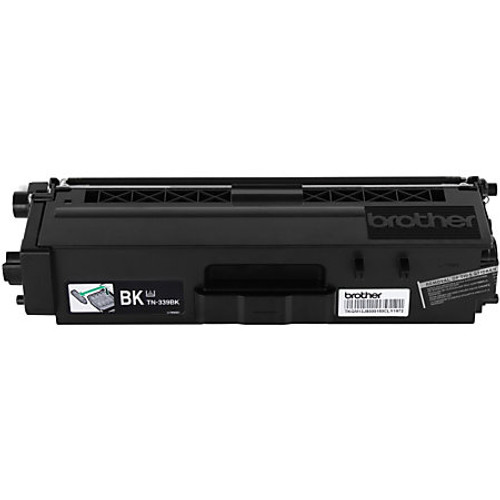 Brother TN-339BK black high-yield toner cartridge for printers, ideal for sharp, cost-effective black printing.