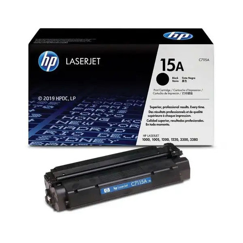 HP 15A Black Toner Cartridge Low Yield for Laser Printers, compatible with HP LaserJet models, delivers sharp black prints.